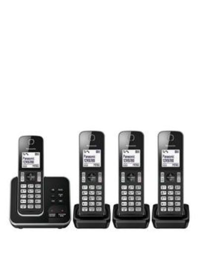 Panasonic Kx-Tgd324Eb Cordless Telephone With Answering Machine And Nuisance Call Block - Quad Pack - Black Panasonic Kx-Tgd324Eb Cordless Telephone With Answering Machine And Nuisance Call Block - Quad Pack - Black